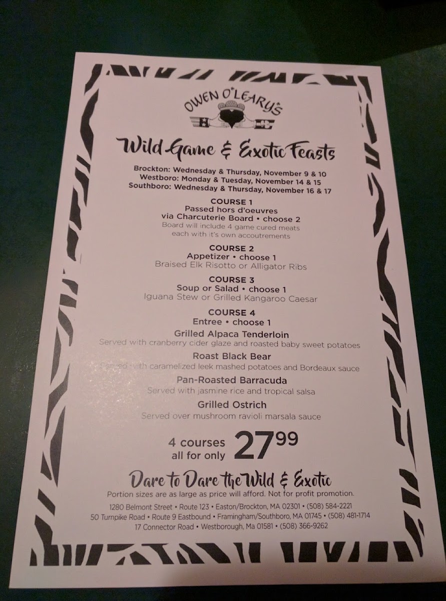 Owen O'Leary's Menu - Image 5